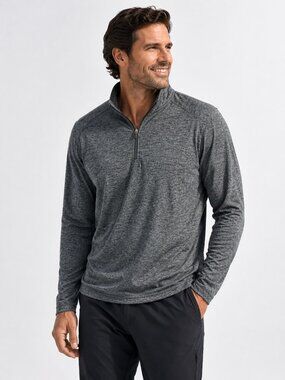 Flag & Anthem Mens M Madeflex 1/4 Zip Pullover Heather Grey Moisture Wicking